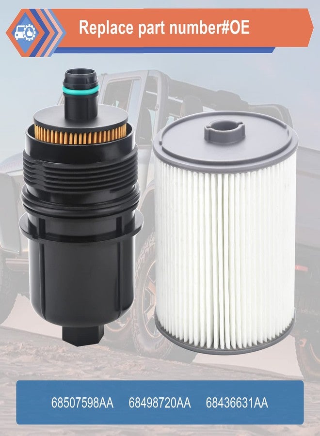 ZONFANT Ecodiesel Engine Oil Filter And Fuel Filter Set Compatible With Ram Jeep Vehicle 2020-2023 1500 Wrangler Gladiator, Replace#68507598AA 68498720AA 68436631AA PF46152 - Image 2